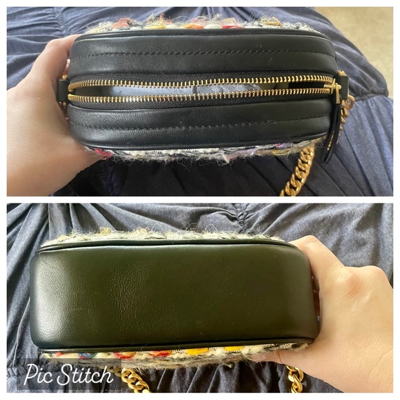 NWOT- Tory Burch Kira Small Tweed Camera Bag Crossbody in Multicolor - Picture 7 of 11